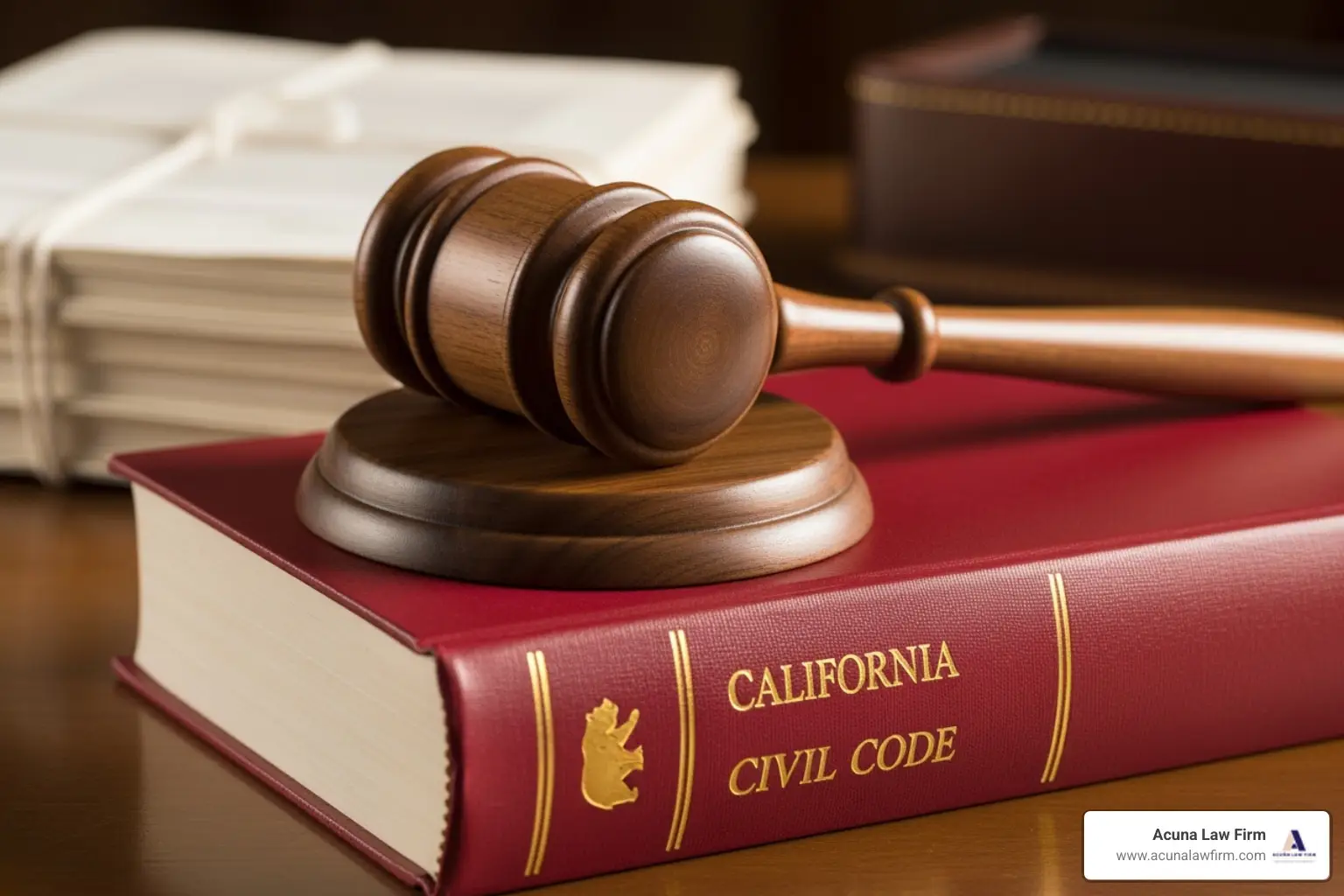 gavel resting on a California state law book - dog bite lawyer near me